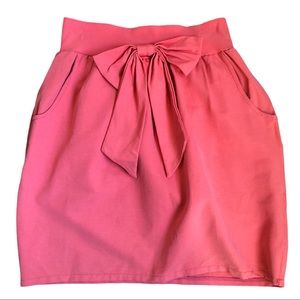 Hazel & Olive coral Bow Mini Skirt
